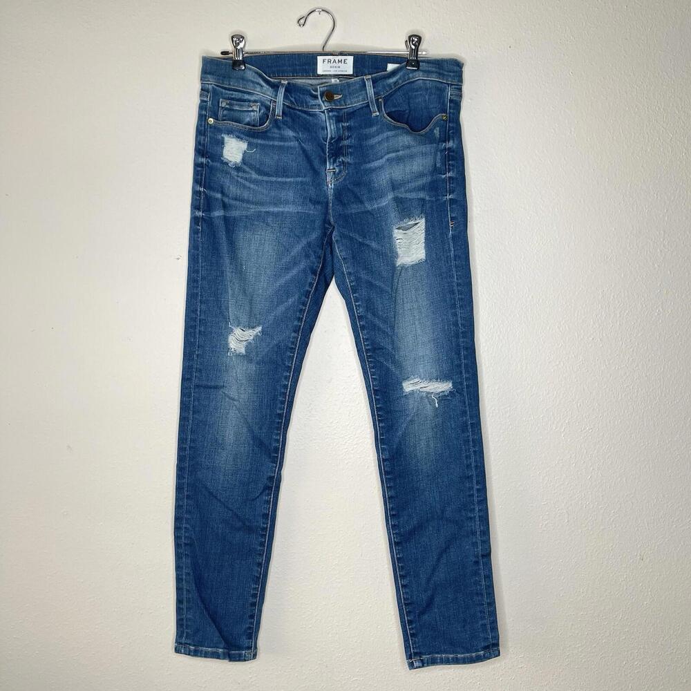 Frame Medium Wash Size 28 Le Garcon Mid Rise Blue Jay Way Distrested